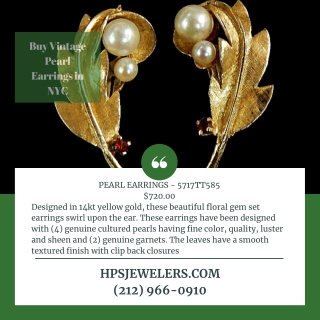 Buy Vintage Pearl Earrings in NYC