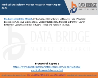 Medical Exoskeleton Market Research Report Up to 2028