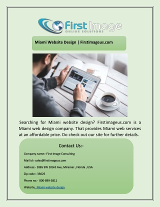 Miami Website Design | Firstimageus.com