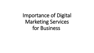 Importance of Digital Marketing Services for Business 