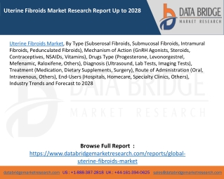 Uterine Fibroids Market Research Report Up to 2028