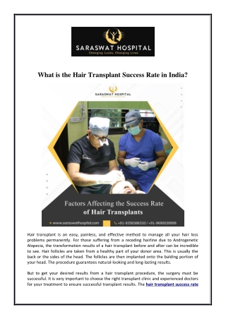 What is the Hair Transplant Success Rate in India?