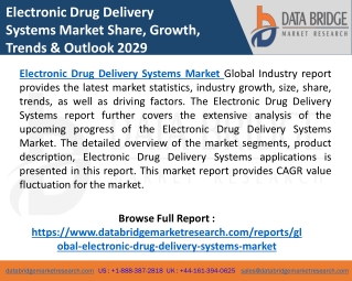 Electronic Drug Delivery Systems Market 2022 Global Size, Share, Growth