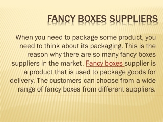 FANCY Boxes Supplierss