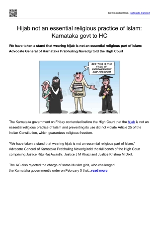 Hijab not an essential religious practice of Islam-Karnataka govt to HC