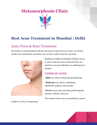 Best Acne Treatment in Mumbai | Delhi | Metamorphosis Clinic