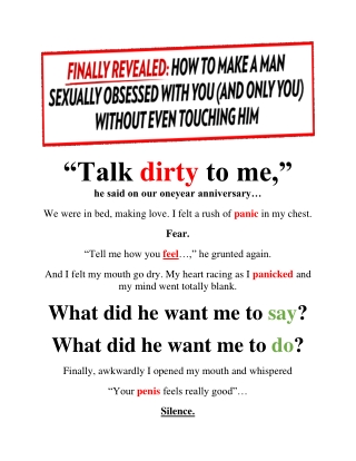 Talk Dirty To Me - Help Women To Get Intimate With Their Partners With Words.