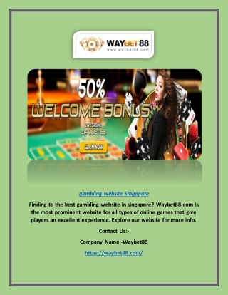 Gambling Website Singapore | Waybet88.com