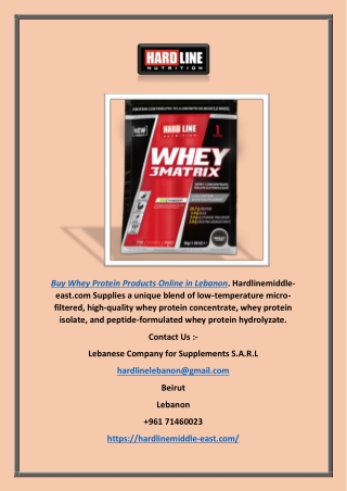 Buy Whey Protein Products Online in Lebanon | Hardlinemiddle-east.com