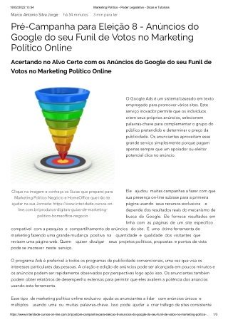 Pré-Campanha para Eleição 8 - Anúncios do Google do seu Funil de Votos no Marketing Político Online Marketing Político -