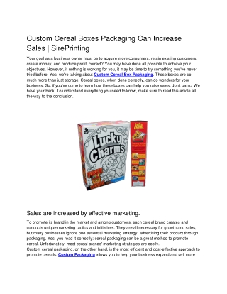 Cereal Boxes