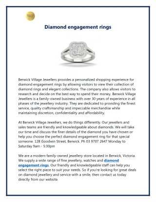 Diamond engagement rings