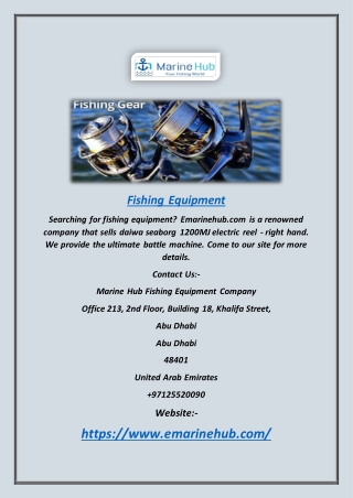 Fishing Equipment | Emarinehub.com