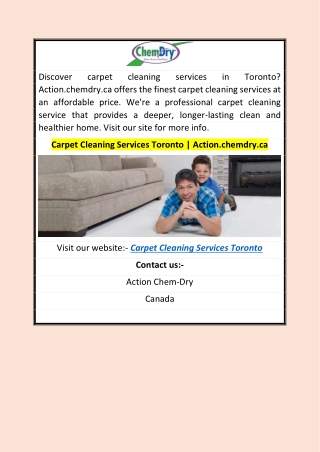 Carpet Cleaning Services Toronto  Action.chemdry.ca