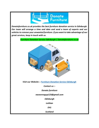 Furniture Donation Service Edinburgh  Donatefurniture.co.uk