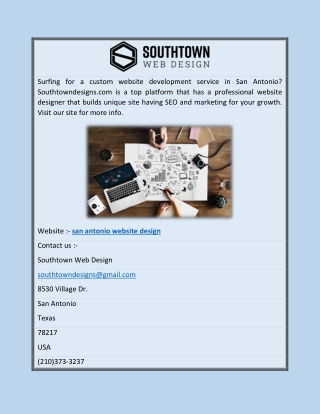 San Antonio Website Design | Southtowndesigns.com