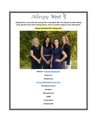 Allergist Westford MA  Allergy West