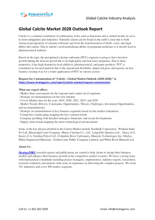 Global Calcite Industry Forecasts Report Analysis