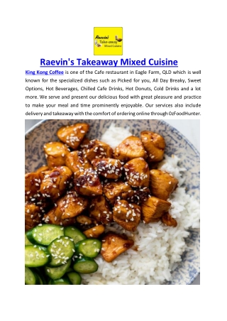 5% off - Raevin's Takeaway Mixed Cuisine Menu Strathpine, QLD