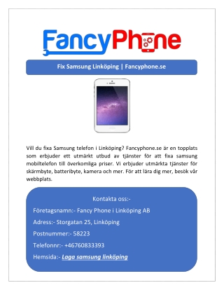 Fix Samsung Linköping | Fancyphone.se