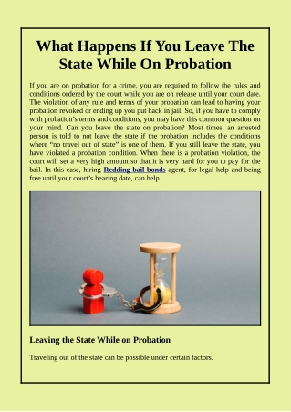 What Happens If You Are On Probation And Leave The State?