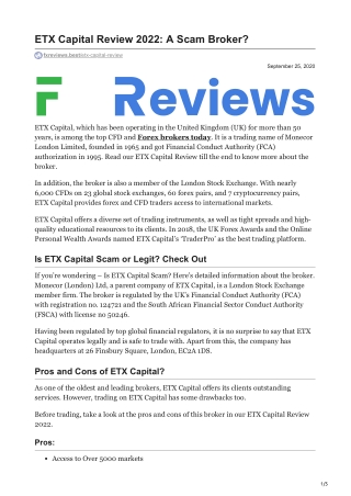 ETX Capital Review .A Scam Broker