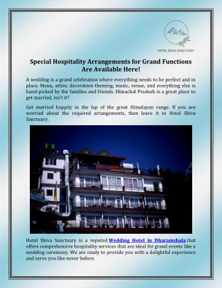 Wedding Hotels in McLeod Ganj