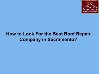 How to Look For the Best Roof Repair Company in Sacramento