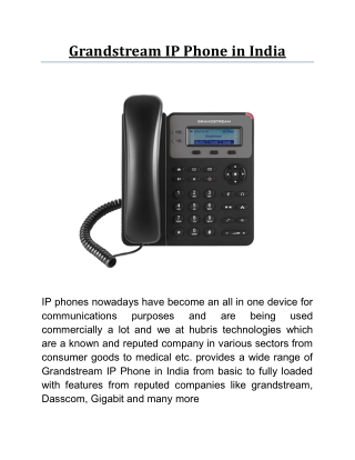 Grandstream IP Phone in India