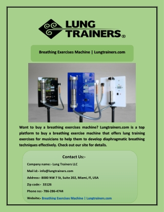 Breathing Exercises Machine | Lungtrainers.com