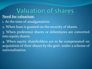 Valuation of shares