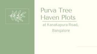Purva Tree Haven Plots At Kanakpura Road Bengaluru - Brochure