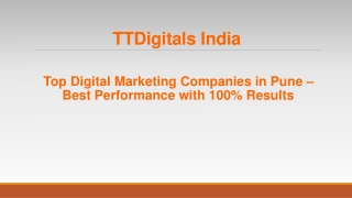 Top Digital Marketing Companies in Pune - TTDigitals
