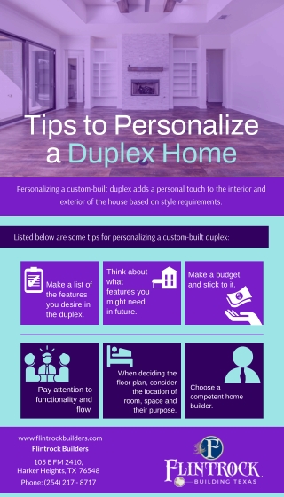 Tips to Personalize a Duplex Home