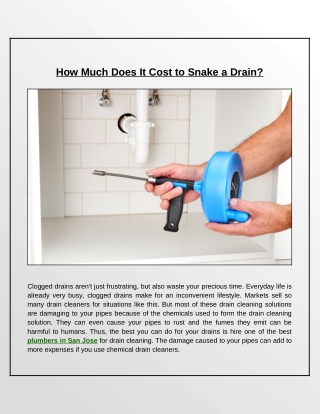 What is the Average Cost to Plumber to Unclog a Drain?