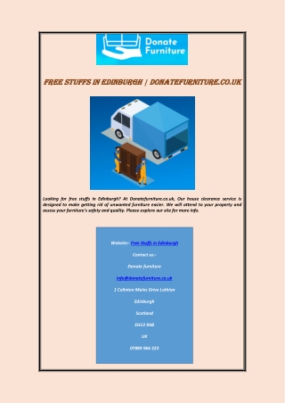 Free Stuffs In Edinburgh | Donatefurniture.co.uk