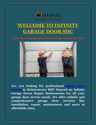 Garage Door Service Reisterstown MD