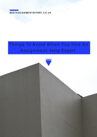 Things To Avoid When You Hire An Assignment Help Experts