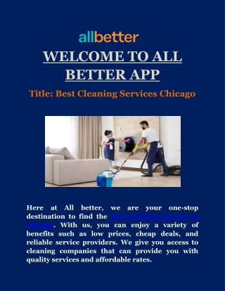 Best Cleaning Services Chicago