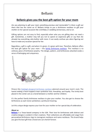 Bellanic gives you the best gift option for your mom