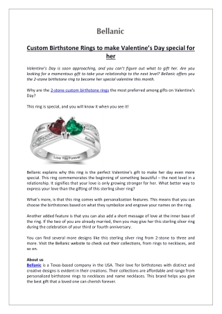 Custom Birthstone Rings to make Valentine’s Day special for her