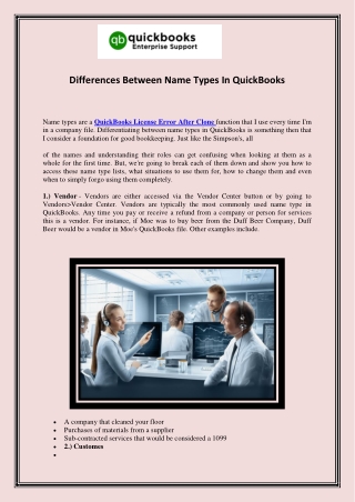 Differences Between Name Types In QuickBooks