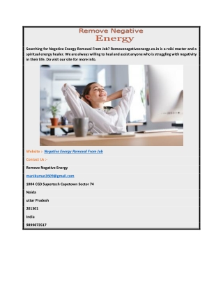 Negative Energy Removal From Job  Removenegativeenergy.co.in