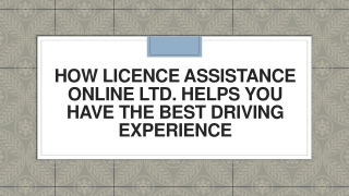 How Licence Assistance Online Ltd. Helps You Have the Best Driving Experience