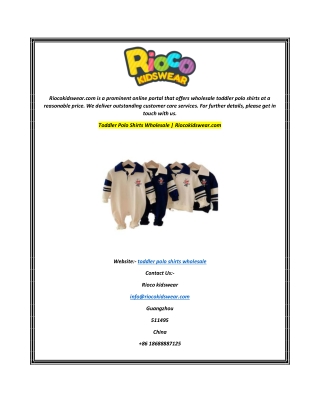 Toddler Polo Shirts Wholesale  Riocokidswear.com
