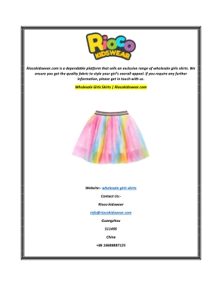 Wholesale Girls Skirts  Riocokidswear.com