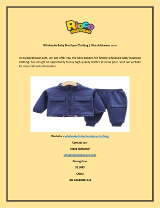Wholesale Baby Boutique Clothing  Riocokidswear