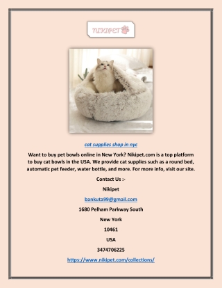 Cat Supplies Shop in Nyc | Nikipet.com