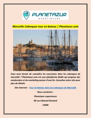 Marseille Calanques tour en bateau | Planetazur.com