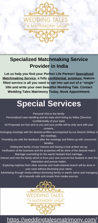 Specialized Matchmaking Service Provider in Indi